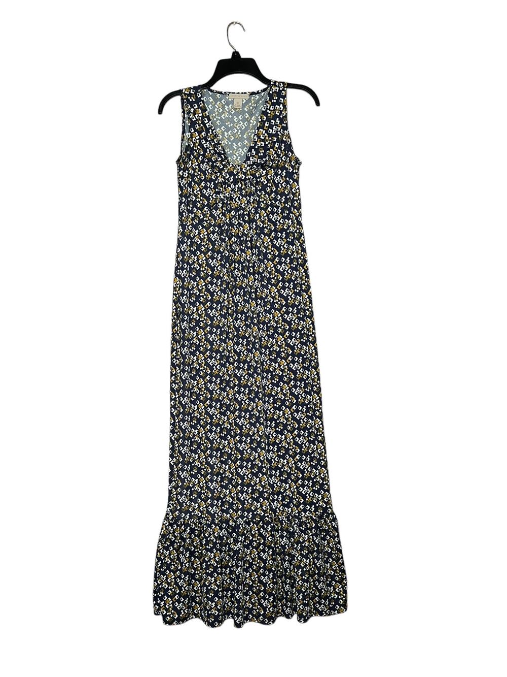 jonathan martin women ruffle hem Sleeveless Textured long Dress sz 6 blue